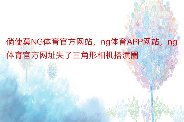 倘使莫NG体育官方网站，ng体育APP网站，ng体育官方网址失了三角形相机搭潢圈