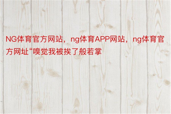 NG体育官方网站，ng体育APP网站，ng体育官方网址“嗅觉我被挨了般若掌