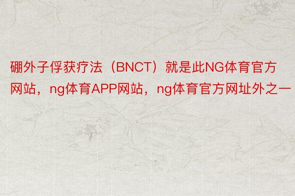 硼外子俘获疗法（BNCT）就是此NG体育官方网站，ng体育APP网站，ng体育官方网址外之一